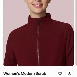Women's Modern Scrub Jacket - Burgundy